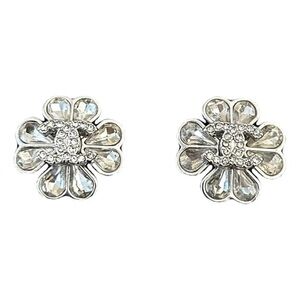 Chanel CC crystal flower earrings